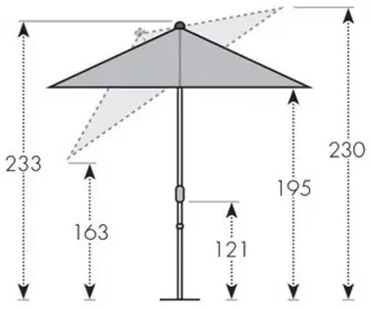 Doppler ACTIVE 210x140 cm - slnečník s automatickým naklápaním kľučkou : Barvy slunečníků - 846