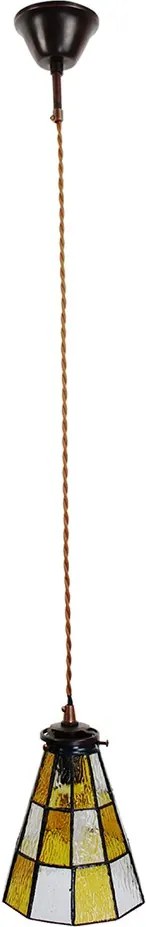 Závěsná lampa Tiffany Hnědá, Bílá 15*115 cm E14/max 1*25W - Ř 15*115 cm E14/max 1*25W