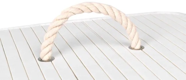 Kôš na bielizeň bambusový 80 l biely / sivý