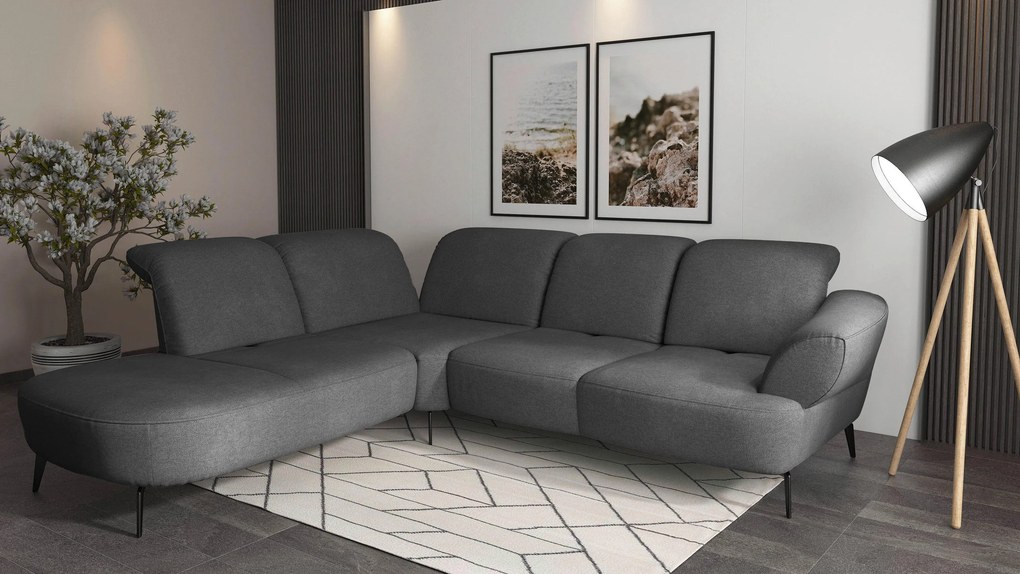 XXXLutz ROHOVÁ SEDAČKA, textil, tmavosivá Sit & More - Sedačky - 000144013288