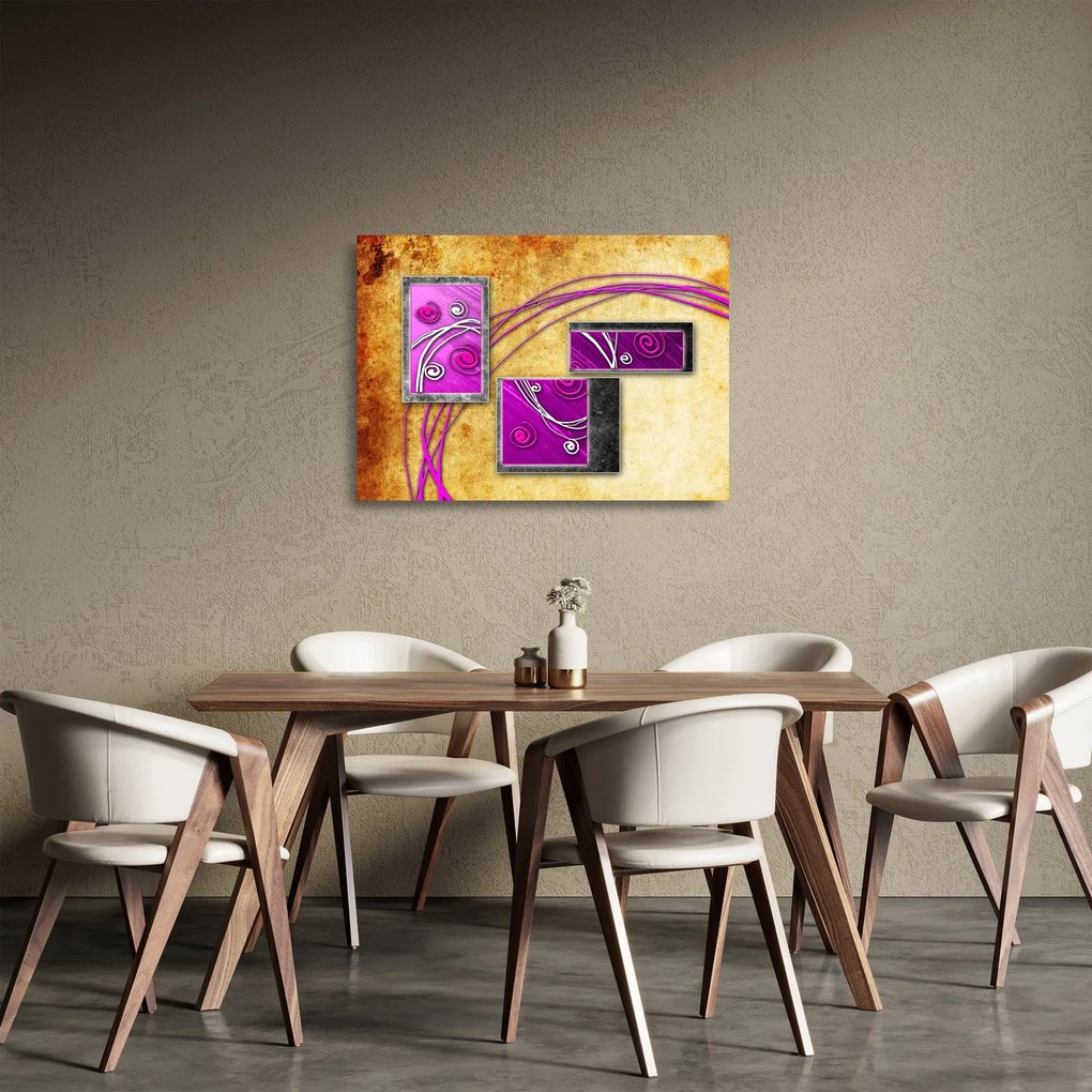 Sklenený obraz abstrakcie (70x50 cm)