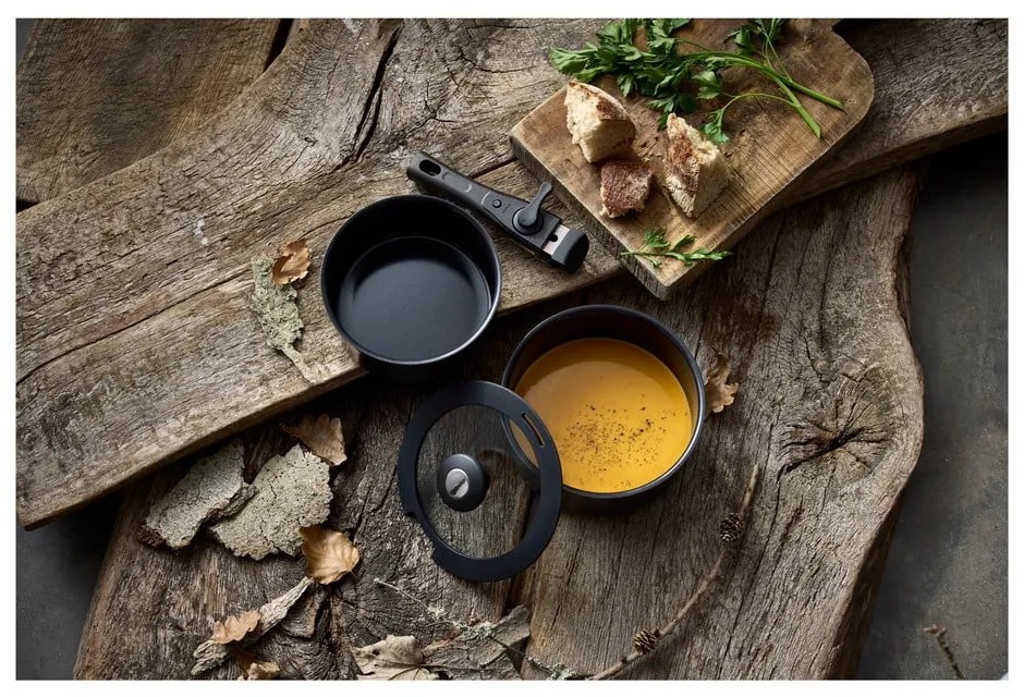 Hliníková súprava rajnice s nepriľnavým povrchom s odnímateľnou rukoväťou a pokrievkou 2 ks 2,4 l – Holm