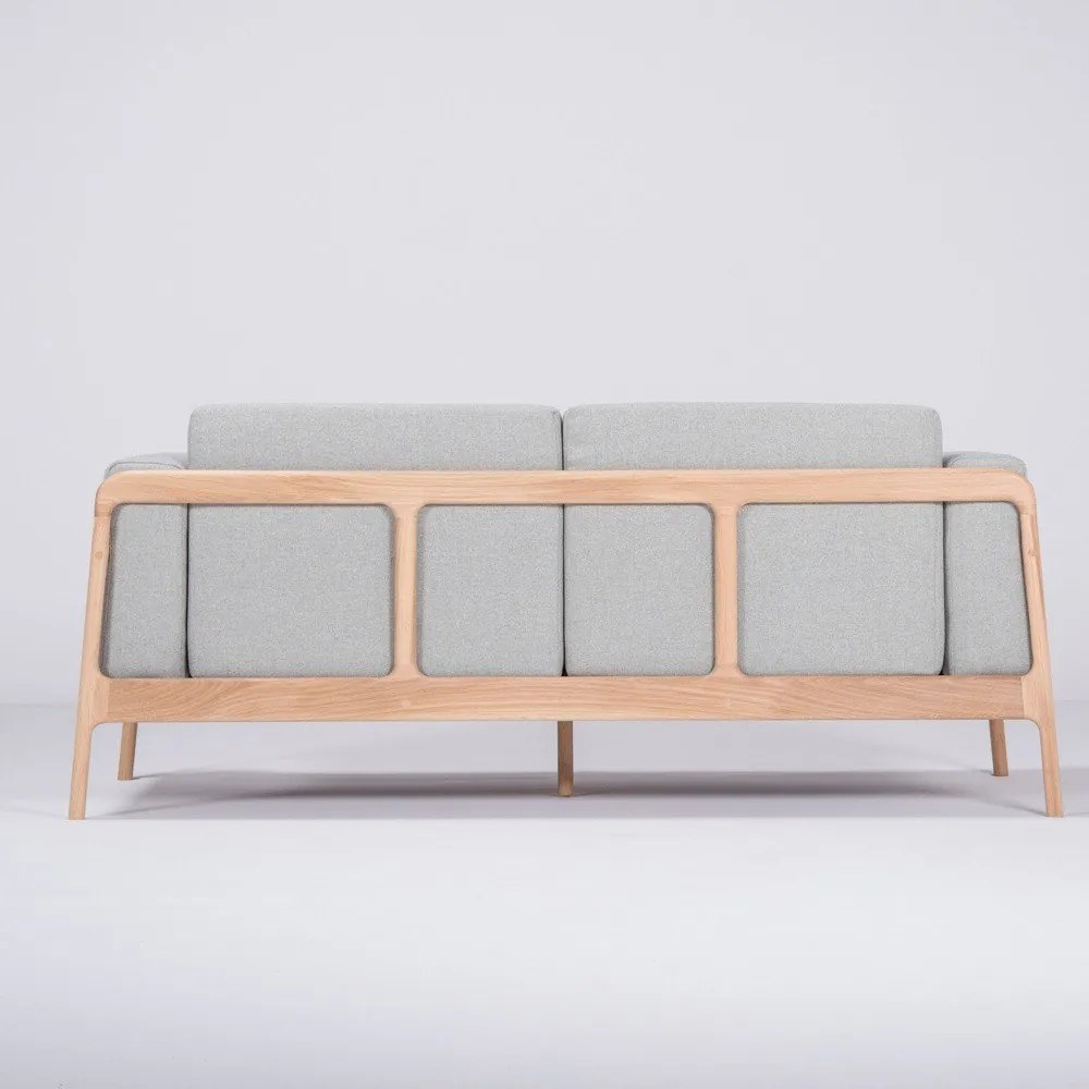 Modrosivá pohovka s konštrukciou z dubového dreva Gazzda Fawn, 180 cm