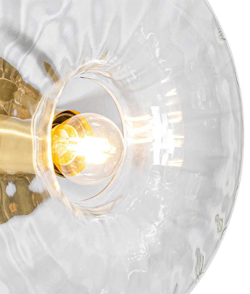 Art Deco nástenná lampa zlatá so sklom - Ayesha
