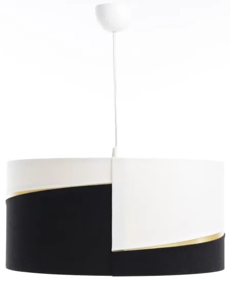 Luster na lanku SWING 1xE27/60W/230V čierna/biela/zlatá