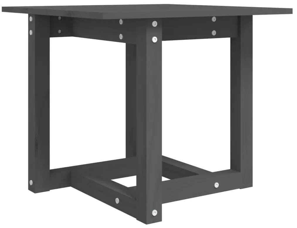 vidaXL Konferenčný stolík sivý 50x50x45 cm borovicový masív