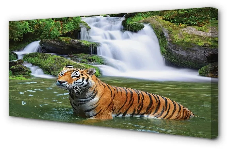 Obraz na plátne tiger vodopád 125x50 cm