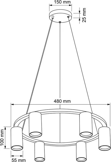 Brilagi - Závesné svietidlo na kábli SELE 6xGU10/30W/230V čierne