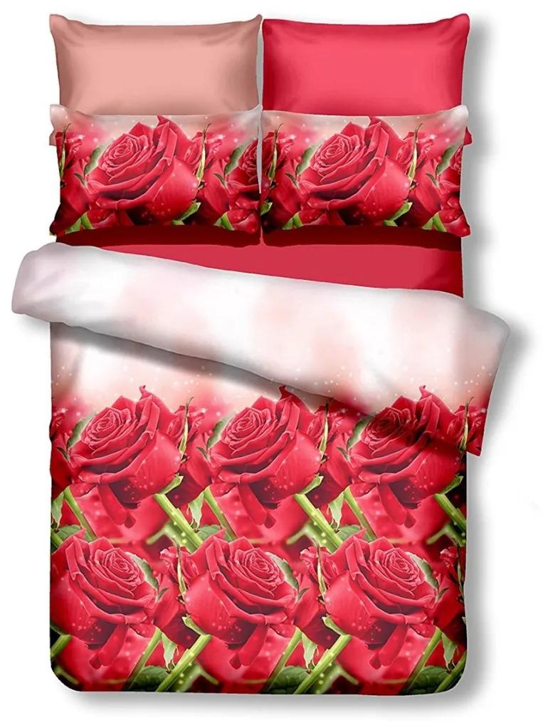 Obojstranná posteľná bielizeň z mikrovlákna DecoKing Rose červená