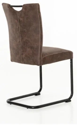 furniture-nabytek.cz - Sada 2 jedálenských stoličiek Kenton s semišovým vzhľadom, hnedá / čierna