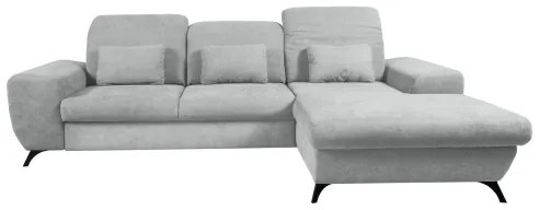Rozkladacia rohová čalúnená sedacia súprava ALTA do tvaru L s úložným priestorom, pravé prevedenie, sivá