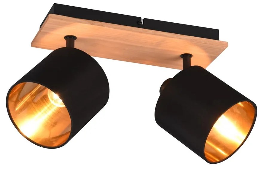 Bodové svietidlo v čierno-prírodnej farbe ø 12 cm Tommy – Reality