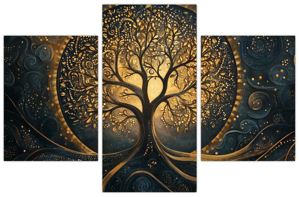 Obraz – Strom so zlatou aurou (90x60 cm)