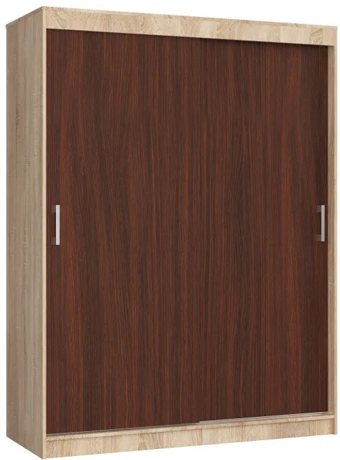 Šatníková skriňa s posuvnými dverami 150 cm CLP mono sonoma / wenge