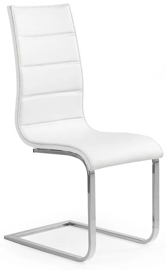 Halmar Jedálenská stolička K104, biela/biela, eko koža