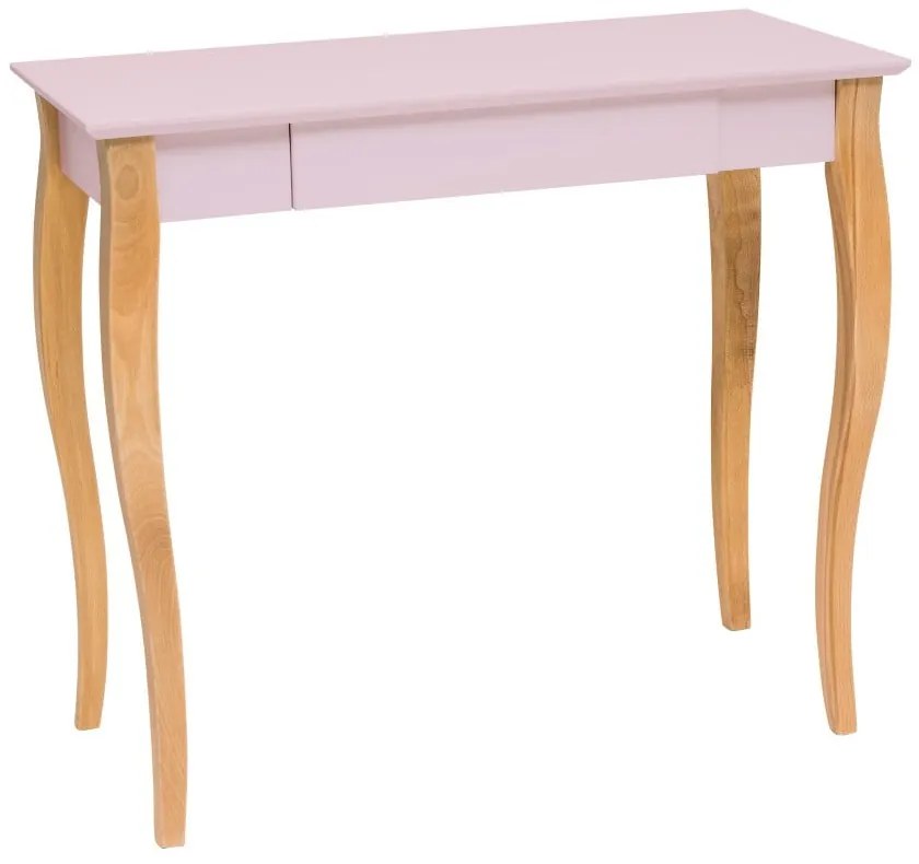Ružový písací stôl Ragaba Lillo, dĺžka 85 cm