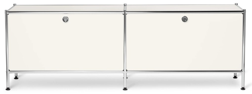 Kovová nízka skrinka »CN3« s výklopnými priehradkami, biela