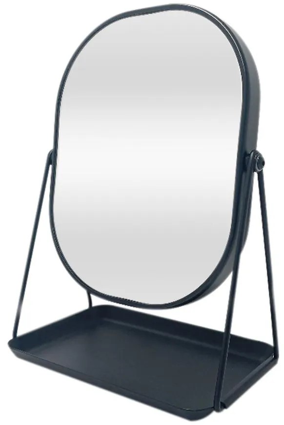 kozmetické zrkadlo oválne čierne MSN001B