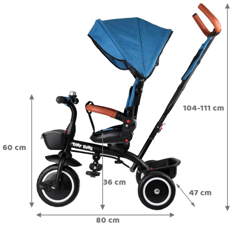 Jokomisiada Trojkolka Tiny Bike 3v1 so štítom - slabo modrá