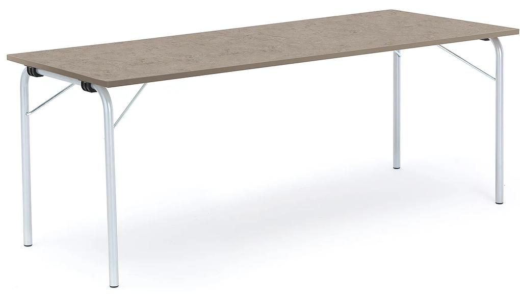 Skladací stôl NICKE, 1800x700x720 mm, linoleum - svetlošedá, galvanizovaný