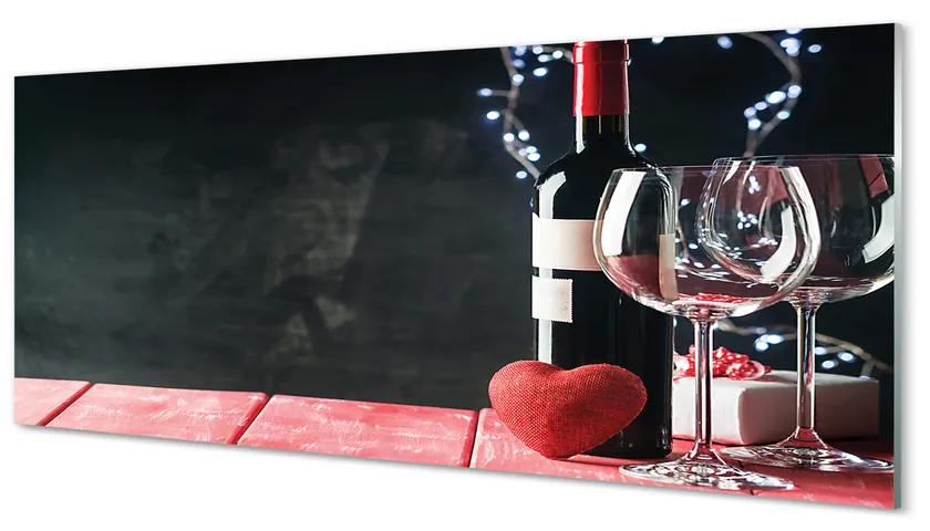Obraz plexi Heart of glass poháre na víno 120x60 cm