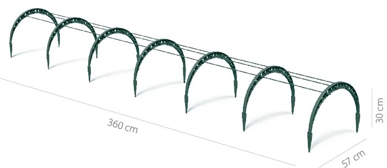 Záhradný fóliový tunel FlOO TUNNELS 360 cm, zelená