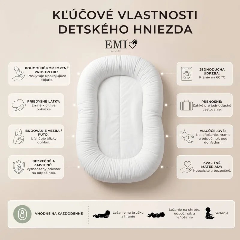 Hniezdo pre bábätko Luni EMI