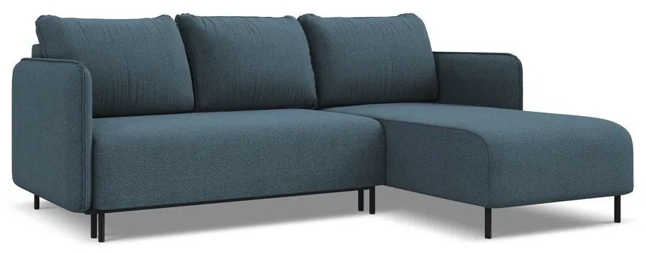 Modrá rozkladacia/s úložným priestorom rohová pohovka (pravý roh) Luana – Makamii