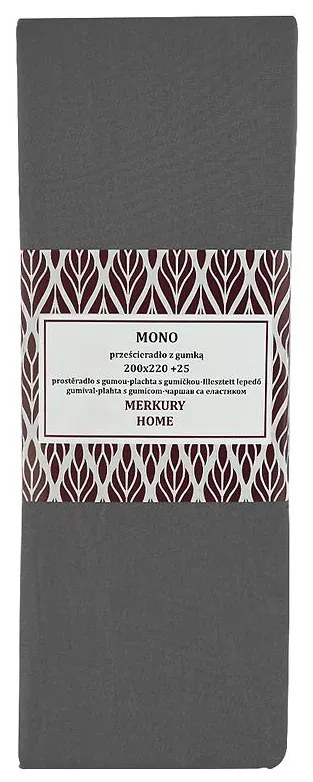 Napínacia plachta Mono bavlna tmavosivá 220x200 + 25 Merkury Home