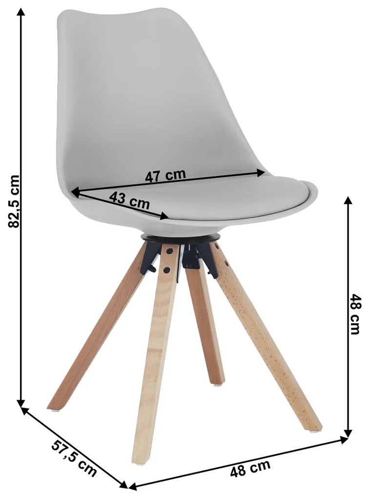 Otočná jedálenská stolička Etosa - svetlosivá / buk