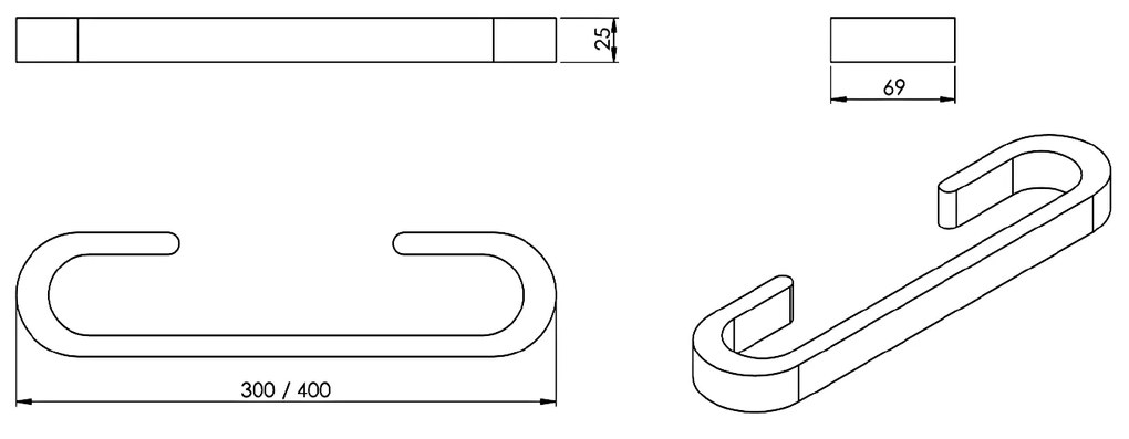 Gedy Gedy, HIMALAYA držiak uterákov 300x69mm, bambus, HY2130