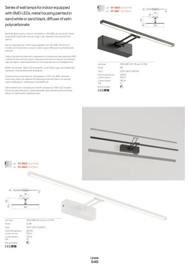 Redo 01-3462 - LED Obrazové svietidlo LINEAR LED/8W/230V 60,5 cm CRI 92 biela