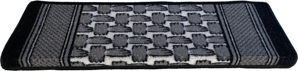 Nášľapy na schody Grenoble šedý obdĺžnik, samolepiaci - 24x65 obdĺžnik (rozmer vrátane ohybu) Vopi