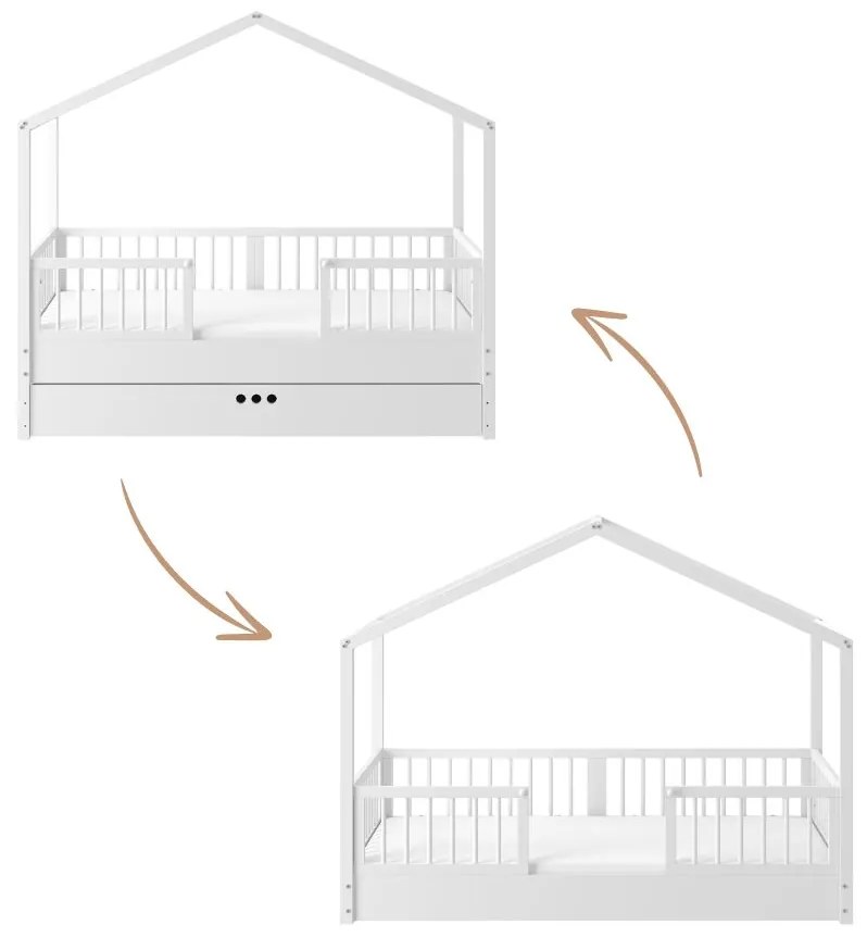 Posteľ domček Dream Nest snow 80x160 cm