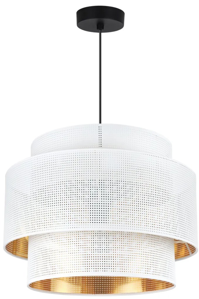Závesné svietidlo Asti, 1x biele PVC tienidlo, (fi 40cm), g, b