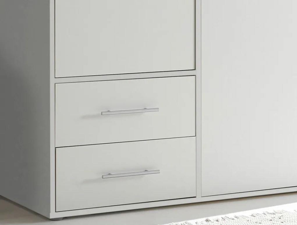 Šatníková skriňa Valencia, 155 cm, biela
