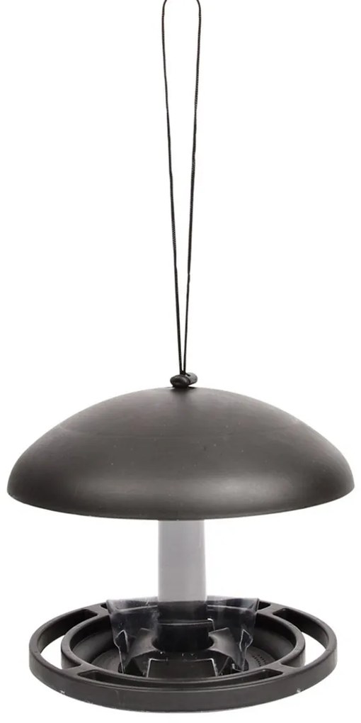 Závesné kŕmidlo pre vtáky Mushroom, 17,5x19,5 cm, plast, čierna