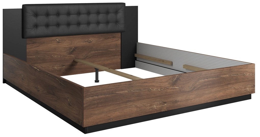 Manželská posteľ 160 cm Signat Typ 31 (čierna + dub flagstaff + medená nitka). Vlastná spoľahlivá doprava až k Vám domov. 1042103