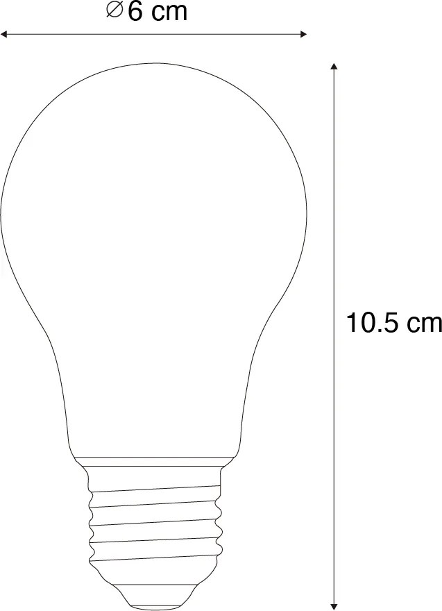 Sada 5 stmievateľných LED žiaroviek E27 A60 čírych 4,5W 500 lm 2700K