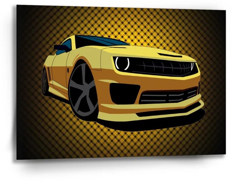 Sablio Obraz Chevrolet Camaro Žltá mriežka - 90x60 cm