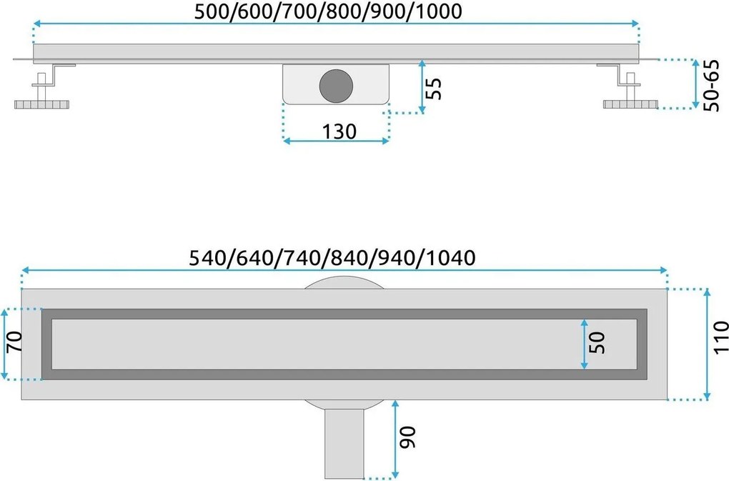 Odtokový sprchový žľab REA NEOX PRO 2v1 - inox