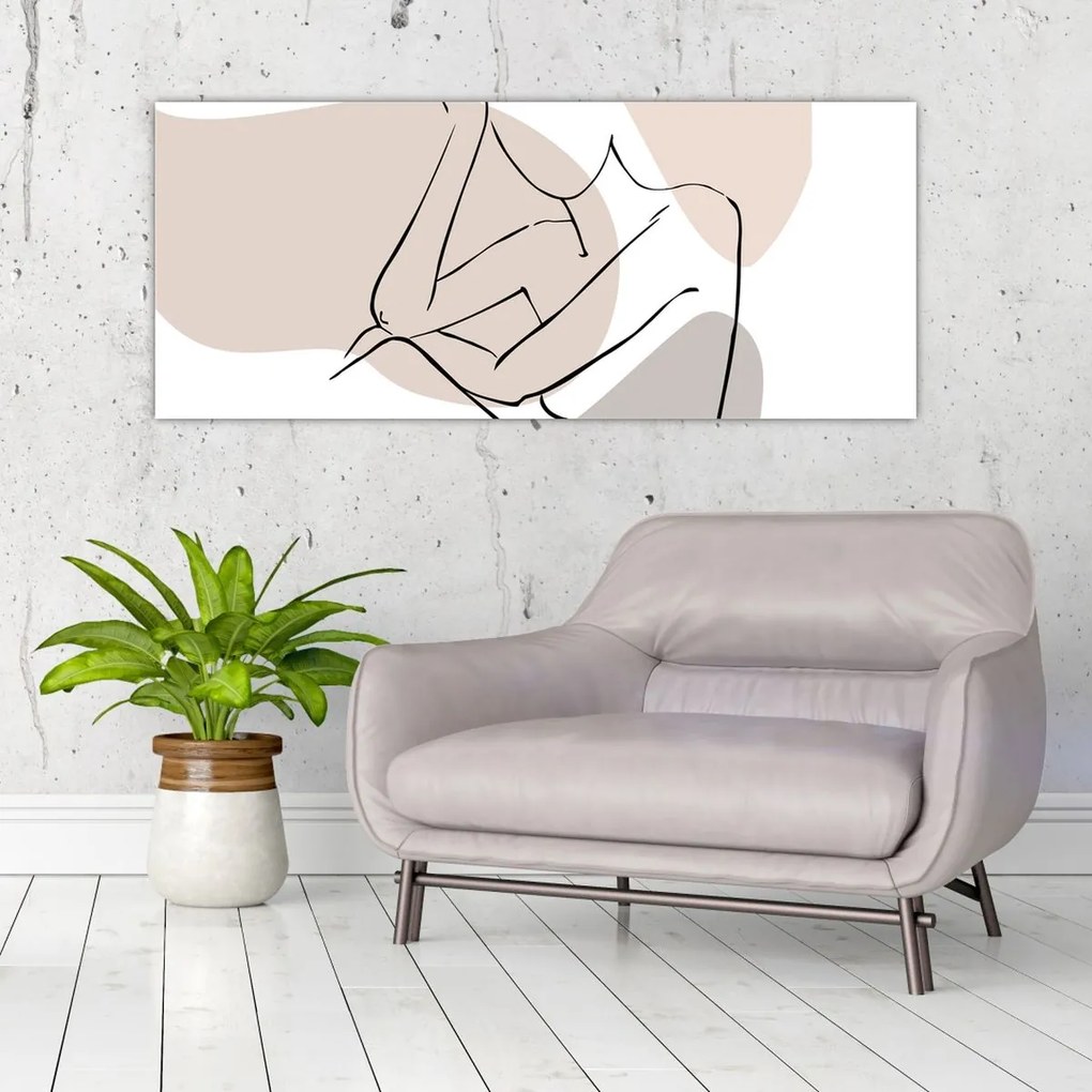 Obraz - Woman body line art N⁰1 (120x50 cm)