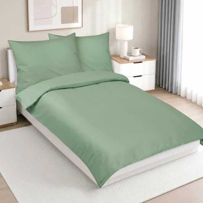 Bellatex Saténové obliečky Lux zelené, 140 × 200,70 × 90 cm