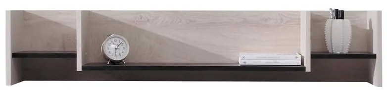 Polička Planet Pl13 čierna/Dub/béžová