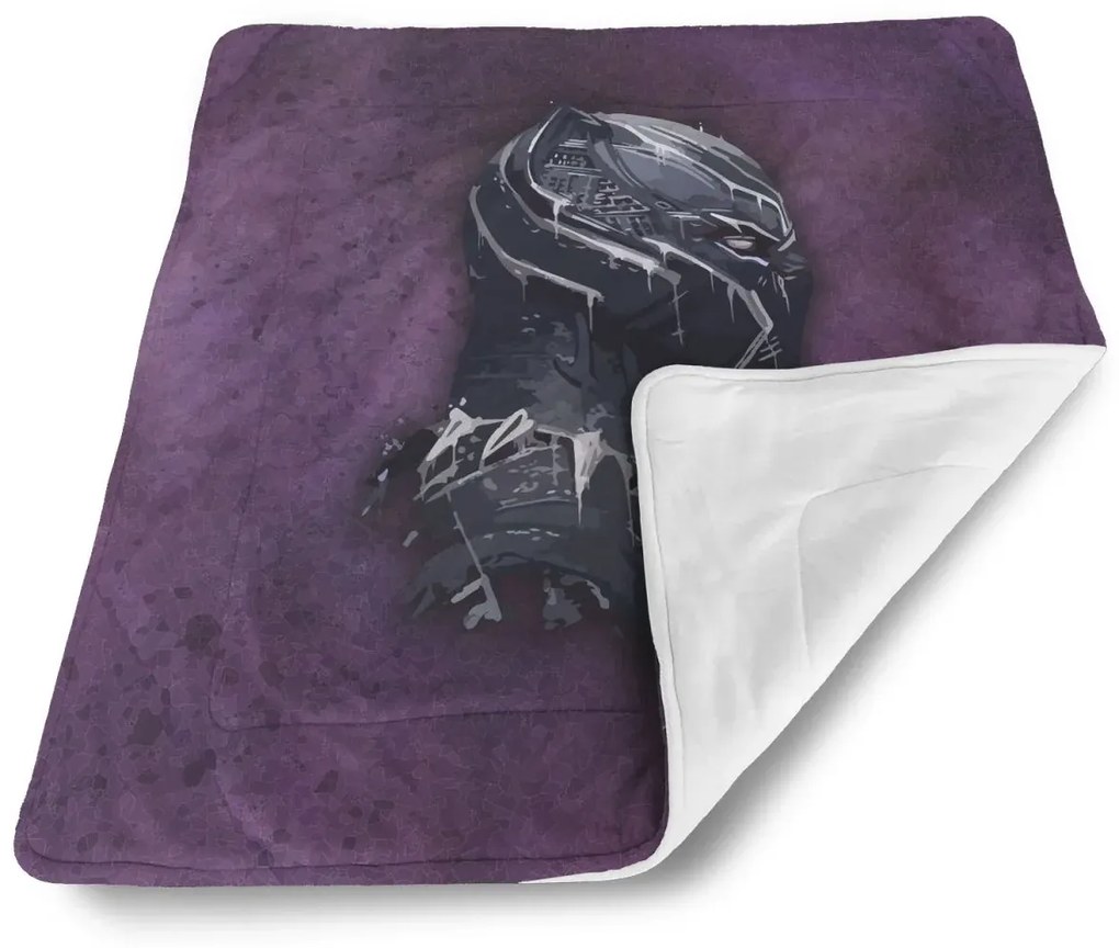 Sablio Deka pre bábätko BLACK PANTHER z profilu Fialový hmlistý - 80x100 cm