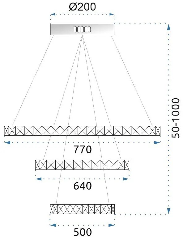Toolight Toolight, LED krištáľové závesné svietidlo APP772-3CP, chrómová, OSW-05023