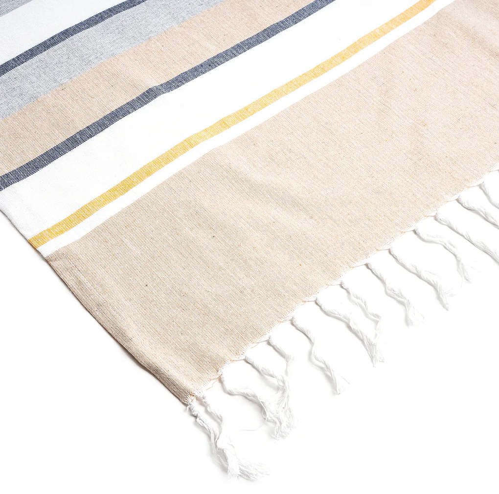 Trade Concept Osuška Fouta so strapcami Stripes yellow, 90 x 170 cm