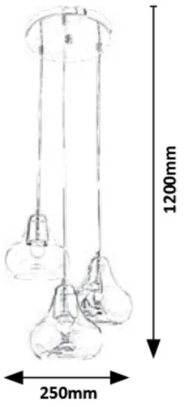 Rabalux 7977 - Luster na lanku JEZABEL 3xE27/60W/230V