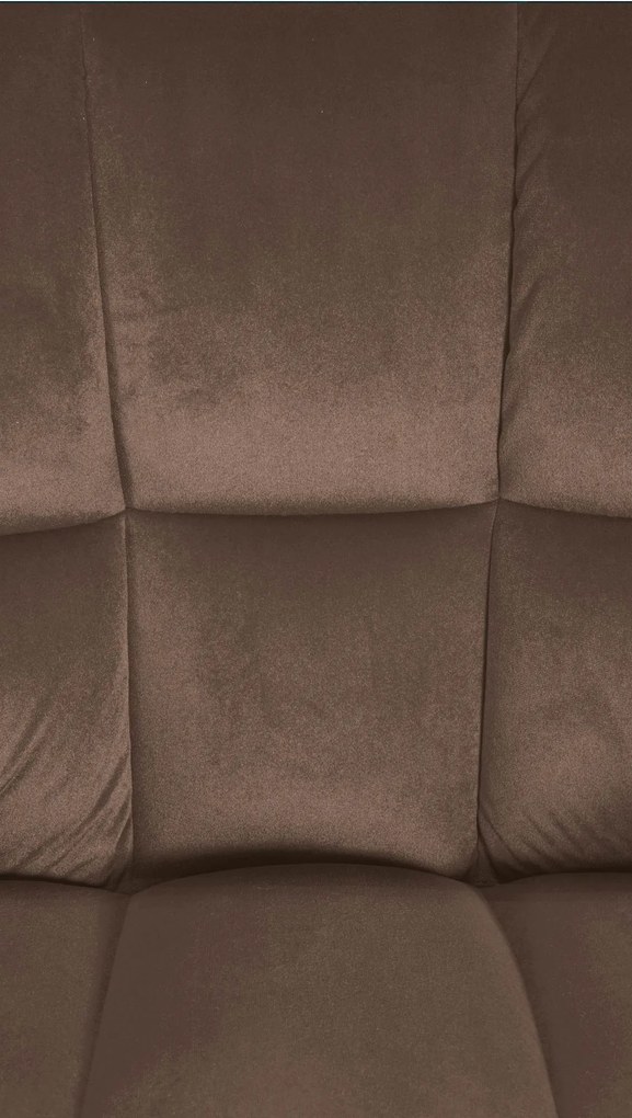 Barová stolička Damaso B - zamat, čierny 4-nohý rám - Hnedá