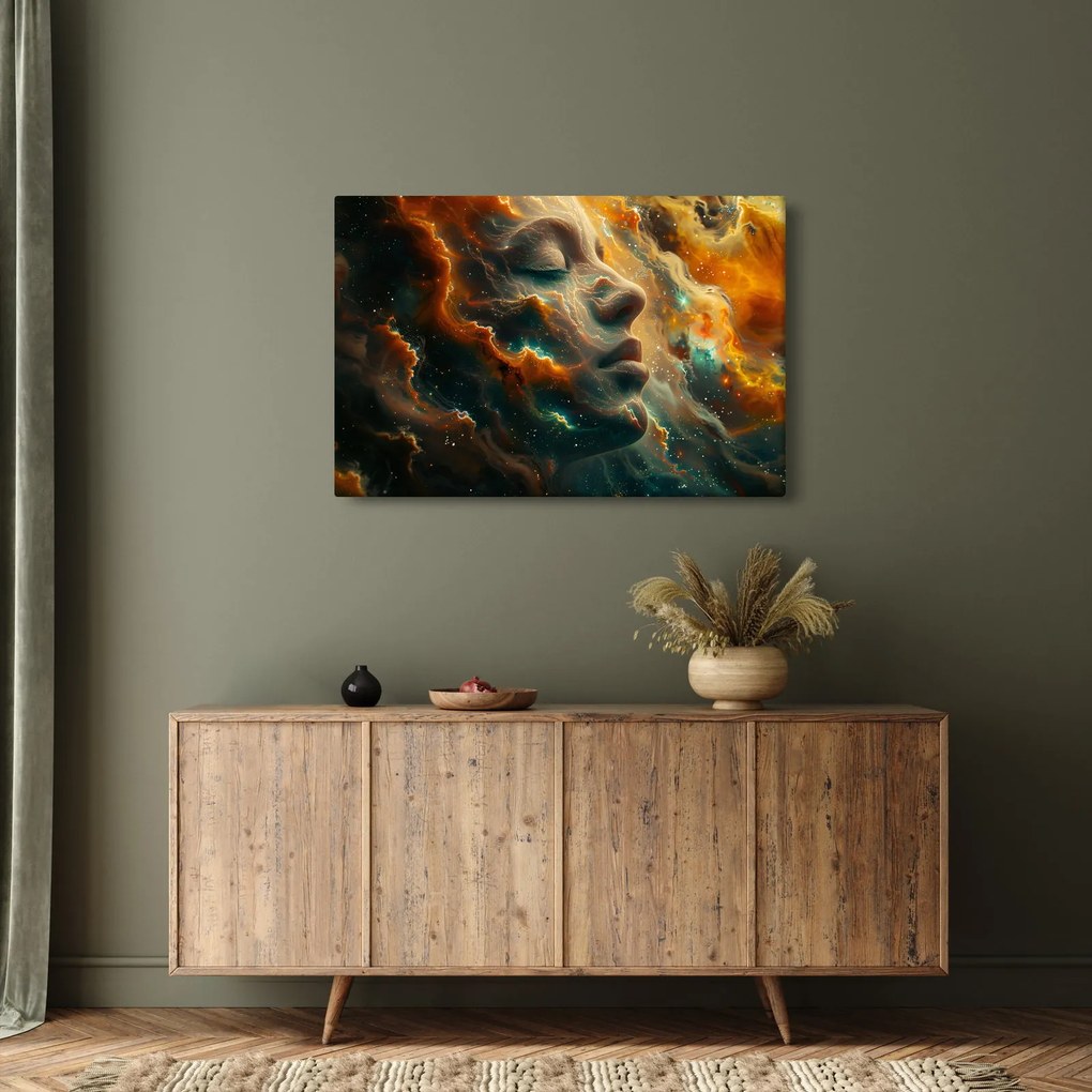 Obraz - Tvár vo vesmíre (90x60 cm)